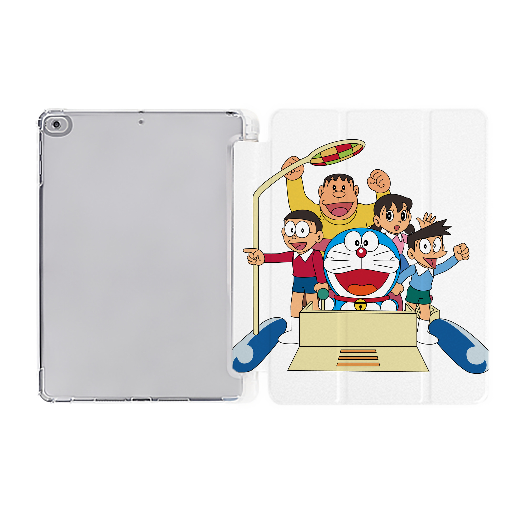 （画像用） ドラえもん 骨川 スネ夫 Doraemon Honekawa Suneo IPad ケース ペン収納付き 三つ折りスタンド PUレザー×シリコン 対応機種9.5/10.5/10.9インチ